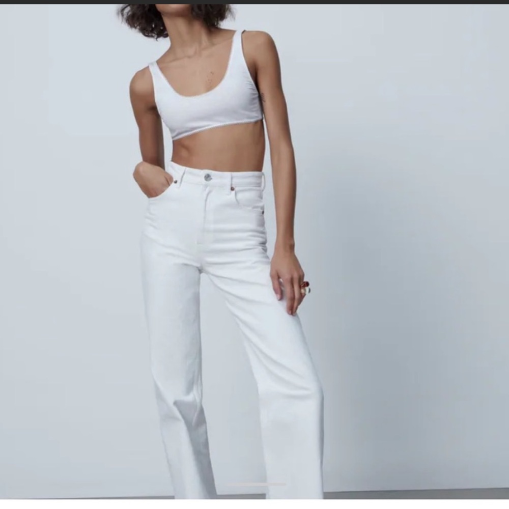 Zara The New Daddy White Jeans 4
